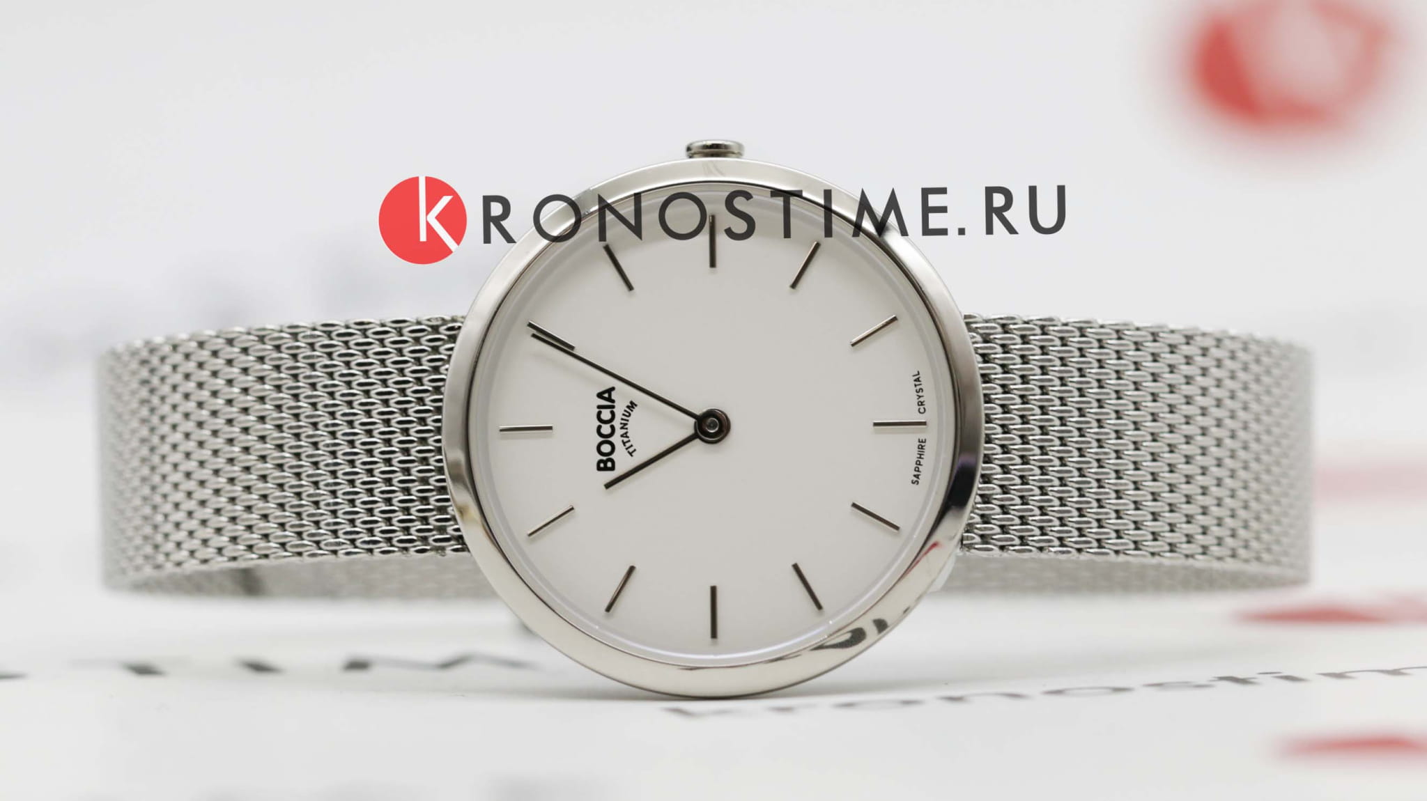 Boccia Titanium Boccia Titanium 3279-04 кварцевые женские часы часы крупный план белый циферблата